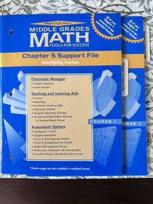 Prentice Hall Mathematics Course 1 FRACTION PRACTICE Ch 5 & 6 Support Files