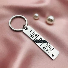 I Love You More/Most The End I Win Couples Novelty Keyring Keychain Bithday Gift