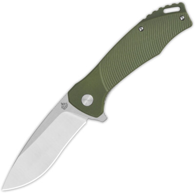 New QSP Knife Raven Linerlock Green G10 QS122-B1