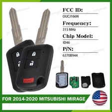 For 2014-2020 Mitsubishi Mirage Keyless Remote Key Fob Oucj166n 3 Button