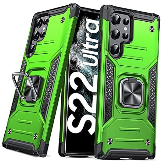 Galaxy S22 Ultra Case, Military Grade Protective Phone Case Cover Grass Green