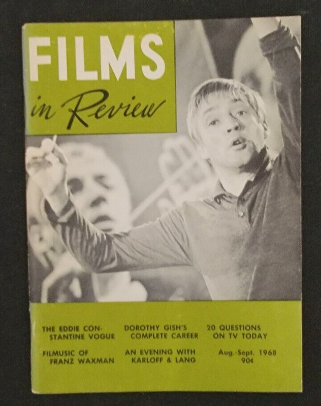 Films In Review Magazine August September 1968 Karloff Lang