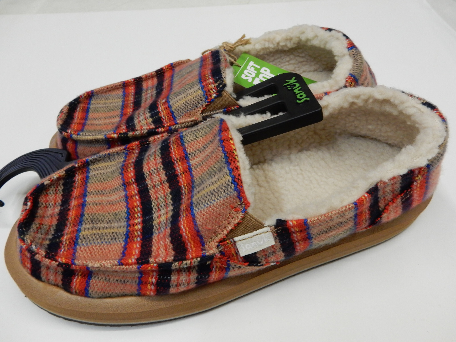 Sanuk Donna Soft Top Plaid Chill | Scarpe Morbide Con Fodera A Quadri | Rosso Multicolore 40.5