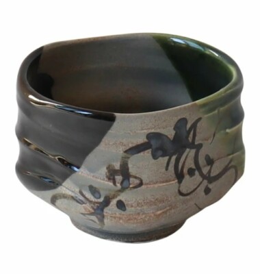 Mino ware Pottery Tea Ceremony Japanese Matcha Tea bowl Chawan Black Oribe Japan