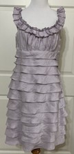 London Times size 10 lavender purple sleeveless ruffle sheath dress womens