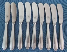 9-PFEIFFER-MANGA-SATIN STAINLESS BUTTER SPREADERS KNIVES GERMANY- S. CHRISTIAN