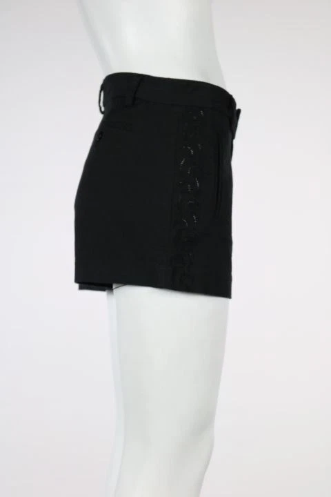 Catherine Malandrino Womens Shorts Size 4 Black Textured Cotton Casual - Image 3 of 4