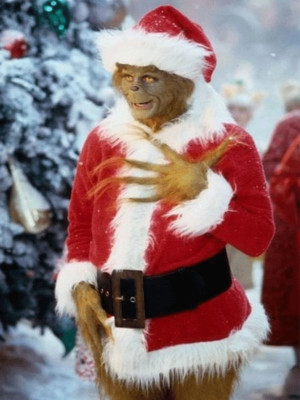 How the Grinch Stole Christmas Jim Carrey Grinch Costume Coat with Hat and Shoes