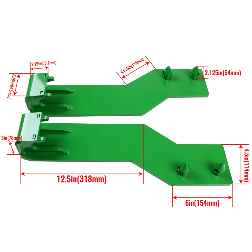 HECASA Tractor Loader Quick Tach Weld On Mounting Brackets For John Deere - Image 2 of 4