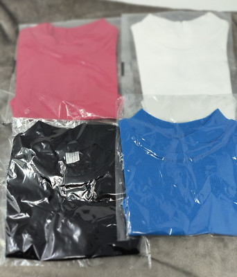 Dickeys Ribbed Cotton Women One Size Multicolor High Neck Fake Collar 4 Set NEW