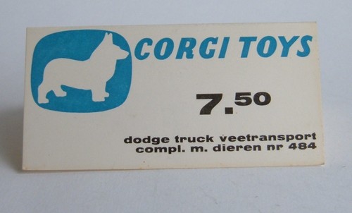 Rare 1960's Dutch Corgi Toys Shop Display, No. 484, Dodge Truck Superb