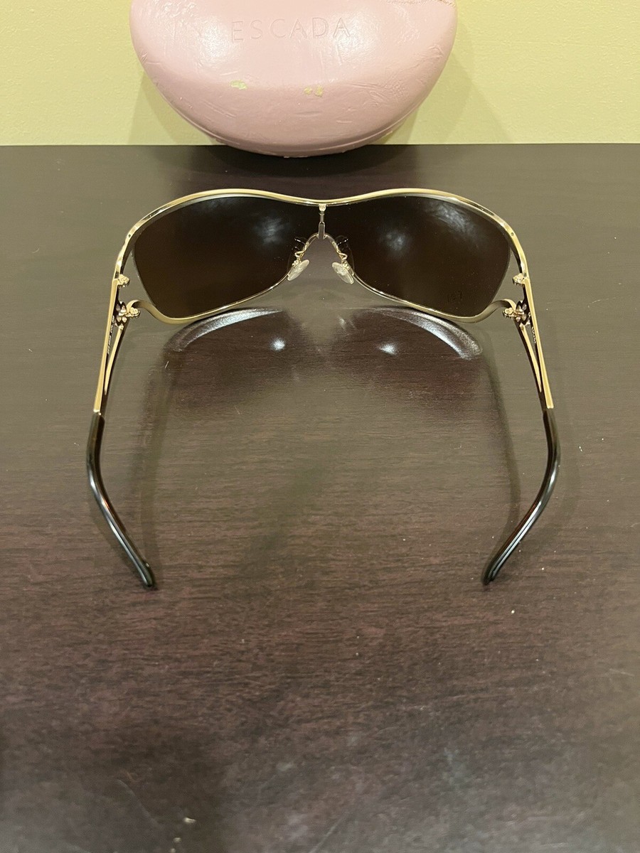 NEW Escada Col. 300 SES 593S Gold & Brown Shield Large  display picture 3