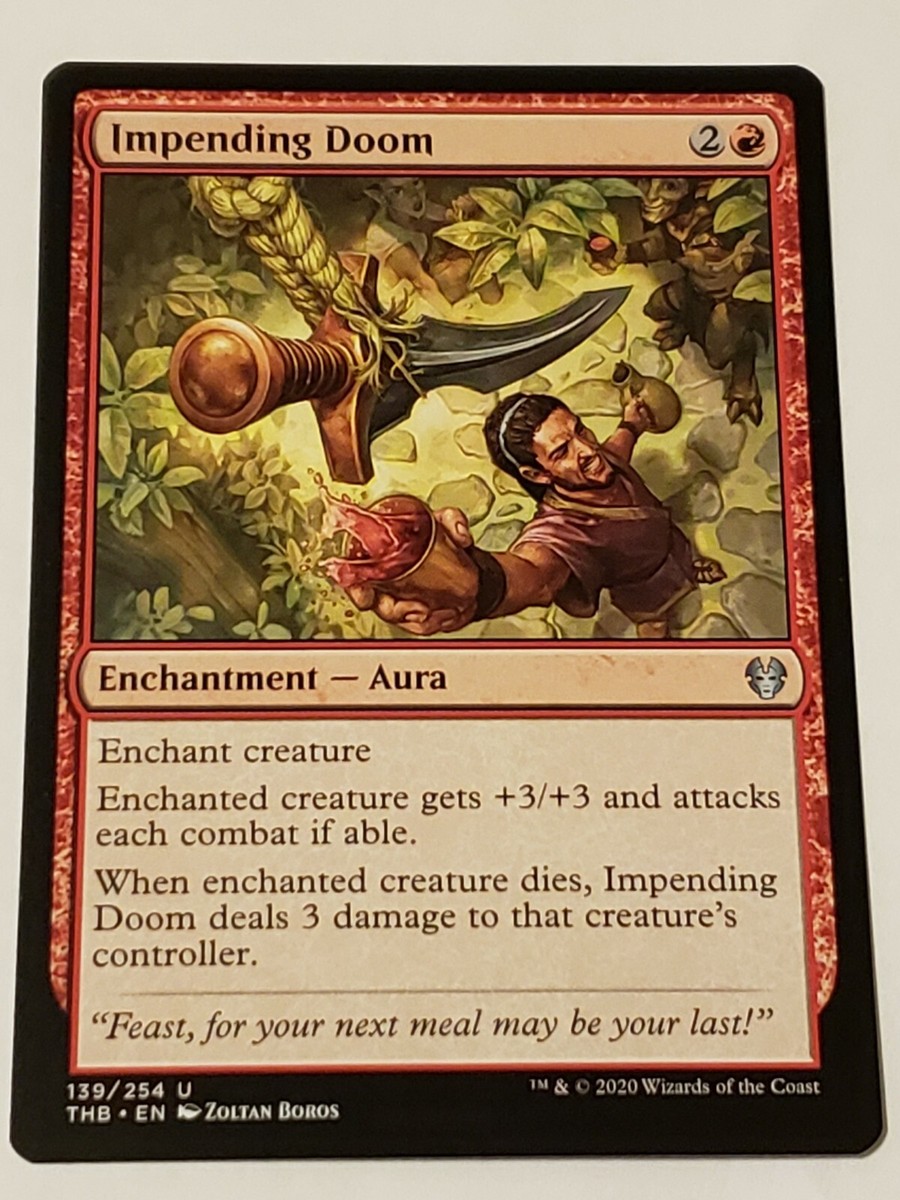 mtg impending cards Overlord of the Mistmoors (Fracture Foil) Impending Doom deals 3 damage to that creatures controller. Overlord of the Floodpits Magic
