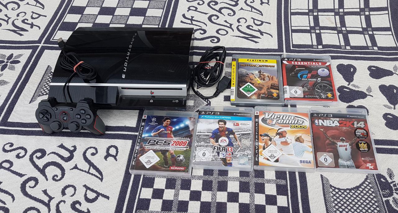 Sony PlayStation 3 40 GB Schwarz Black Konsonle + FUNK Controller + 2 Spiele
