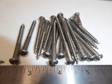 #12 x 2" Round Head Slotted Wood Screw SS 18-8 VINTAGE MADE in USA! Qty 15