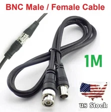 1M BNC Male to Female Cable CCTV Extension Coaxial Line Audio Video Coax Cable