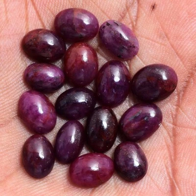15 Stück Natürlicher Afrikanischer Rubin Nicht Erhitzt Cabochon 9.60mm-10.96mm - Bild 1 von 4