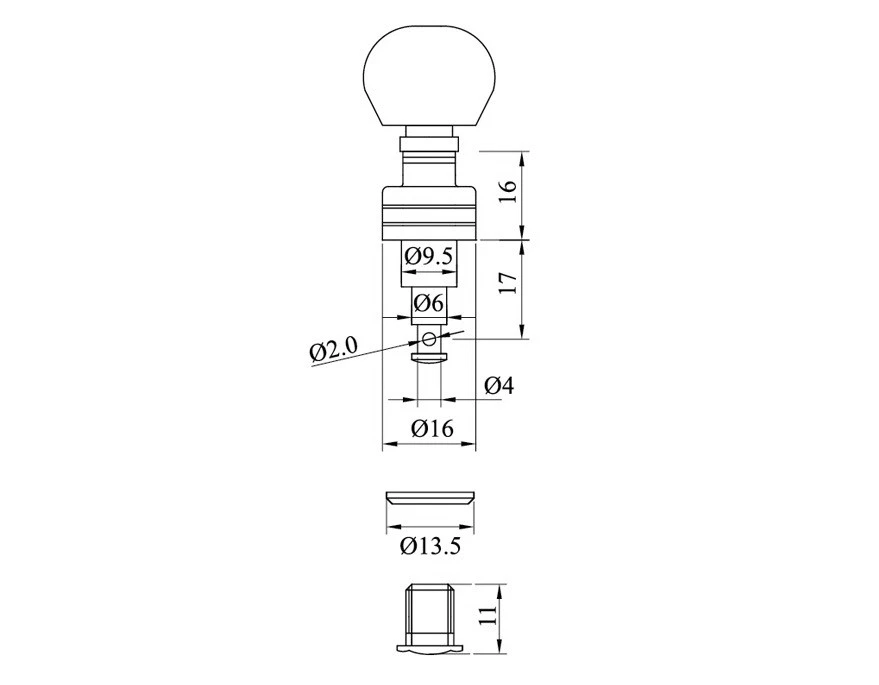 Ukulele Lite Planetary Tuning Pegs Tuner Gold / Chrome Plated Surface 128 - Image 2 of 2