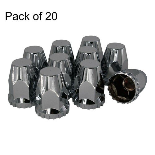 33mm Lug Nut Covers Chrome Screw On Semi Truck Peterbilt Kenworth Pack of 20 eBay