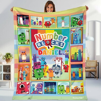 Personalized Numberblocks Plush Fleece Blanket 1 To 10 Numberblocks Blanket