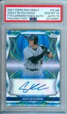 2021 Topps Pro Debut ADLEY RUTSCHMAN Future Cornerstones #15/40 Auto PSA 10