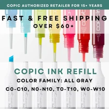 C00-C10,N00-N10,W00-W10,T0-T10 * COPIC Ink Refill - U.S. Authorized Retailer