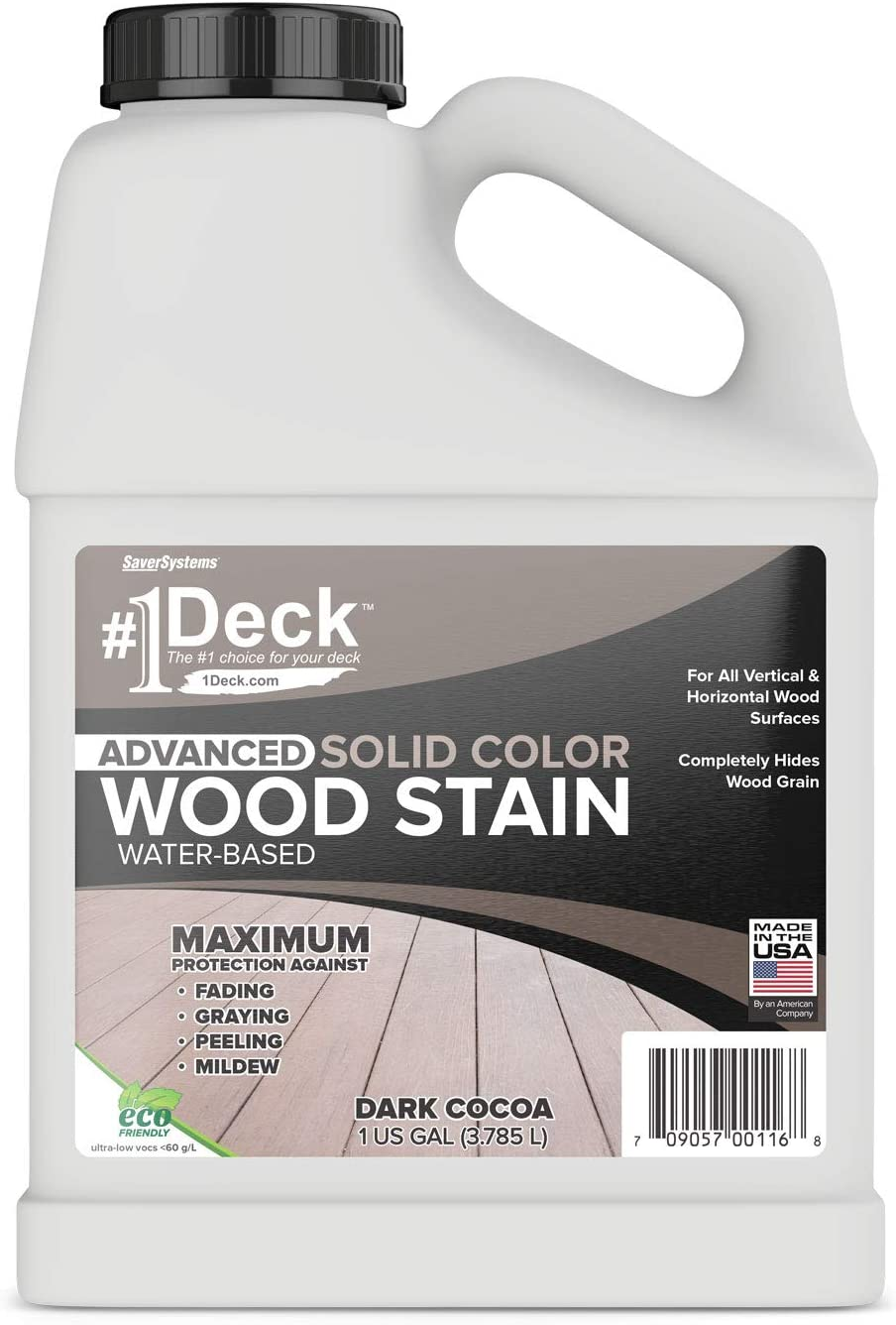 #1 Deck Wood Deck Paint and Sealer - Advanced Solid Color Deck Stain for Decks,