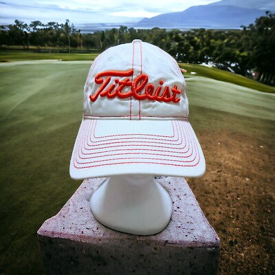 Titleist Footjoy FJ White Red Striped Pro V1 Hat Adult