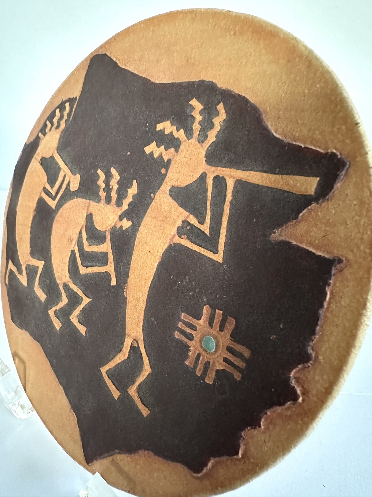 Kokopelli Terra Cotta Round Tile Trivet 7" Eloise Studio Billings MT eBay