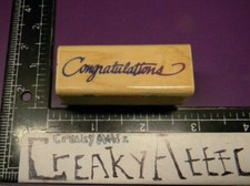 CONGRATULATIONS SMALL RUBBER STAMP STAMPENDOUS K002 CREAKYATTIC
