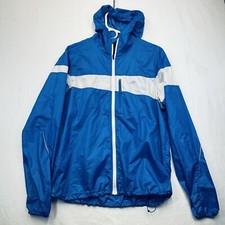 Brooks Womens M Jacket Blue Shelter Technology Running Windbreaker Reflective