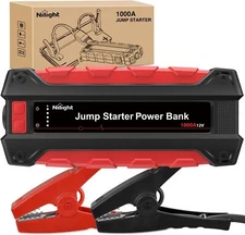 Nilight 1000A/1500A/2000A Car Battery Jump Starter with Jumper Cables DC Output