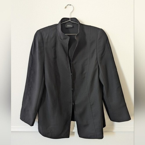Akris, Giacca vintage Akris finto colletto bottoni passante - nero - donna L (taglia 18)