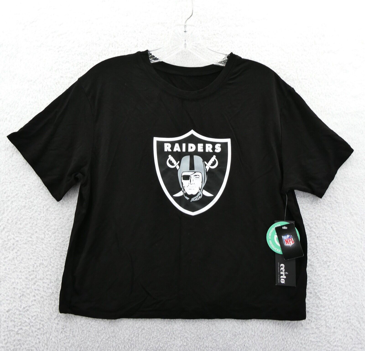 Certo By Northwest Crop Shirt Womens Small Black Las Vegas Raiders