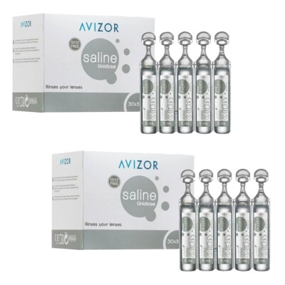 Avizor Saline Unidosis 30 x 5ml para Lentes de Contacto | Pack de 2 cajas