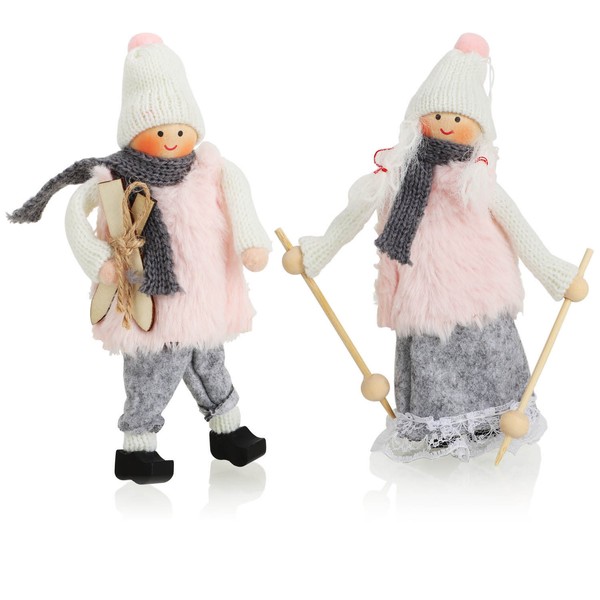 2X Premium Weihnachts-Figur - AufhäNger Weihnachtsdeko - SüßEs Paar-image