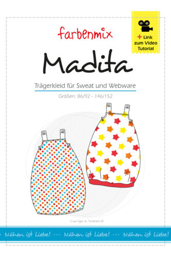 Cut pattern Madita by color mix strap dress for sweat and webware - Picture 1 of 1