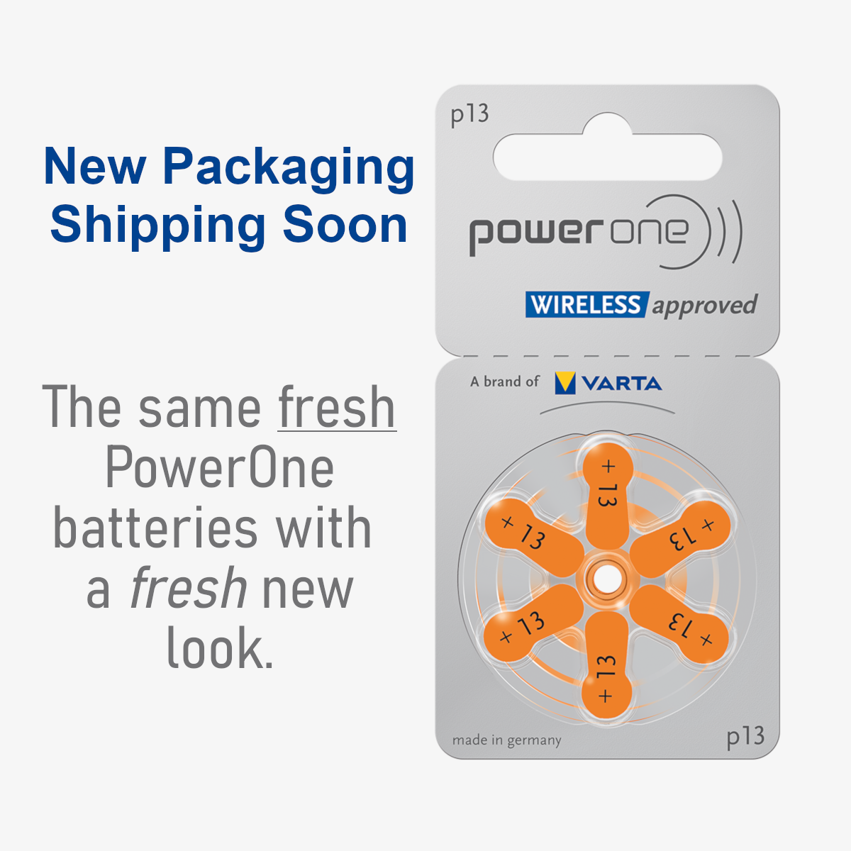 60 Power One Mercury Free Hearing Aid Batteries Size 13 p13 Expiration