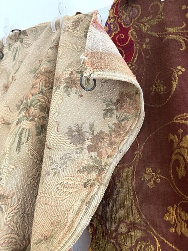 BUNDLE antique LARGE CUT DAMASK fabric lot CRAFT floral arabesques c1900 - Picture 10 of 24