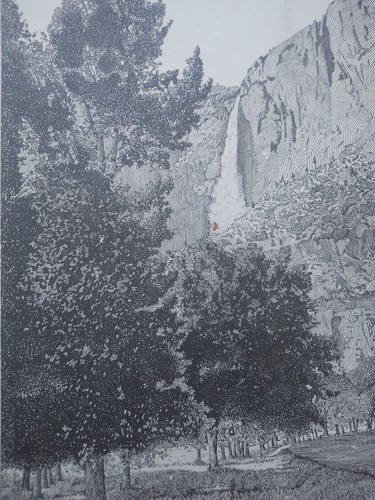 ¿Raro? Antiguo arte vintage de 1934 del Parque Nacional de Yosemite Vernal Falls J Conragan - Imagen 2 de 9