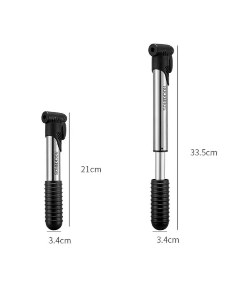 Mini bomba manual para bicicleta de montaña RockBros 100 psi inflador de neumáticos para ciclismo portátil Foto 2 de 4