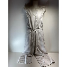 Old Navy Women s Linen Blend Jumpsuit Sz Medium Wide Leg Relaxed Vacation Beachy