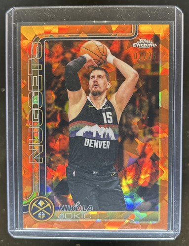 2025-26 Topps Chrome Update Sapphire Nikola Jokic Orange Refractor #/25 Nuggets
