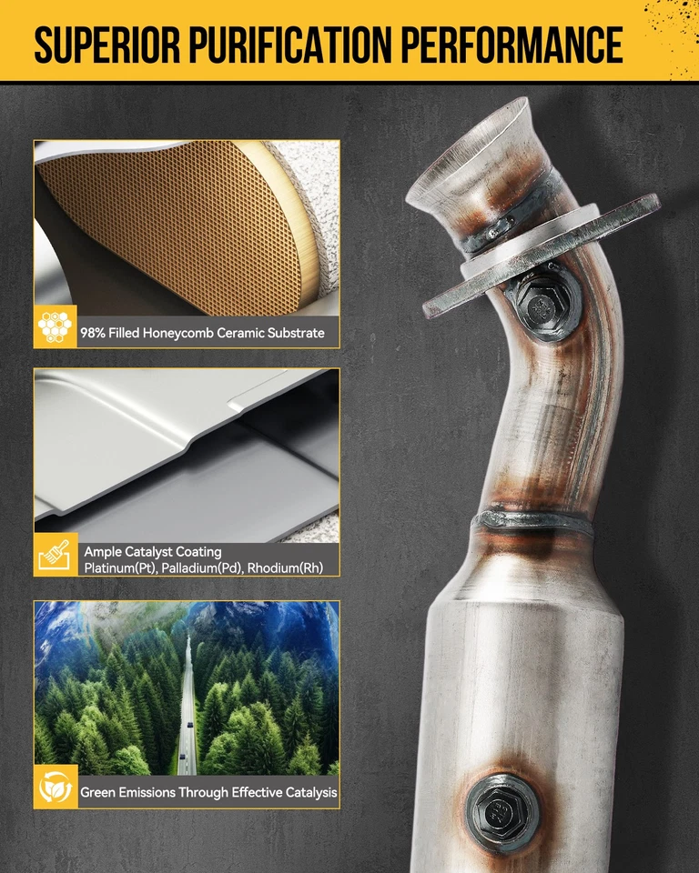 Catalytic Converter Front & Rear for 1999-2002 Daewoo Lanos 1 6L EPA 96536865 - Image 3 of 4