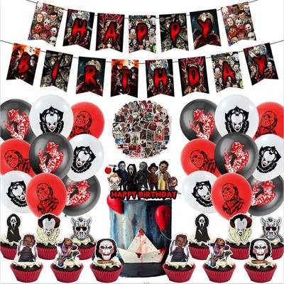 Horror Film Killer Kinder Mädchen Jungen Geburtstagsdeko Happy Birthday Girlande