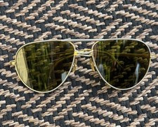 Vintage American Optical Pilot Aviator Sunglasses Green Glass Lenses 1940's