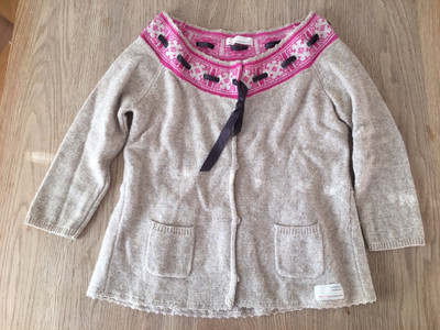 Odd Molly Strickjacke Gr 2, 38 (36) Beige, Pink, Muster, Gebraucht, Gut!