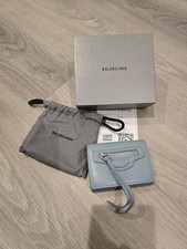 PRELOVED Balenciaga Mini Wallet Classic In Baby Blue W/COA, Dustbag And Box