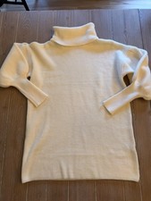 Nasty gal Cream Turtleneck Puff-Sleeve Sweater Dress