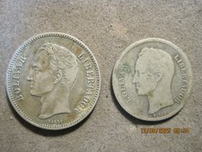 2 1936 & 1919  Venezuela Silver 1 & 2 Bolivares CoinS
